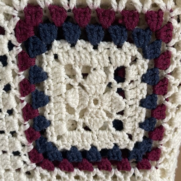 Handmade Large Granny Square Afghan Blanket 58 x 81 - Picture 10 of 13